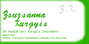 zsuzsanna kurgyis business card